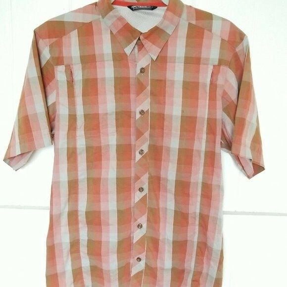 Camicia Arc'Teryx maniche corte abbottonata arancione escursione casual tasca da uomo piccola *