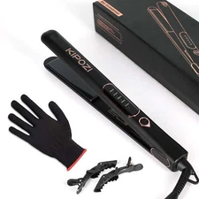 KIPOZI Professional 1" Tourmaline & Ceramic 2 in 1 Flat Iron Hair Straightener