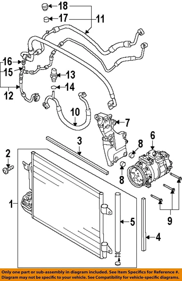 Used A/C Compressor fits: 2008 Audi TT 2.0L engine ID CDMA Grade A - Image 3 of 4