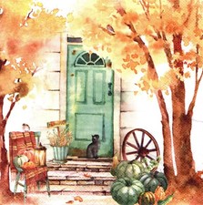  2 Two Paper Lunch Napkins for Decoupage/Mixed Media - Thankful Autumn house