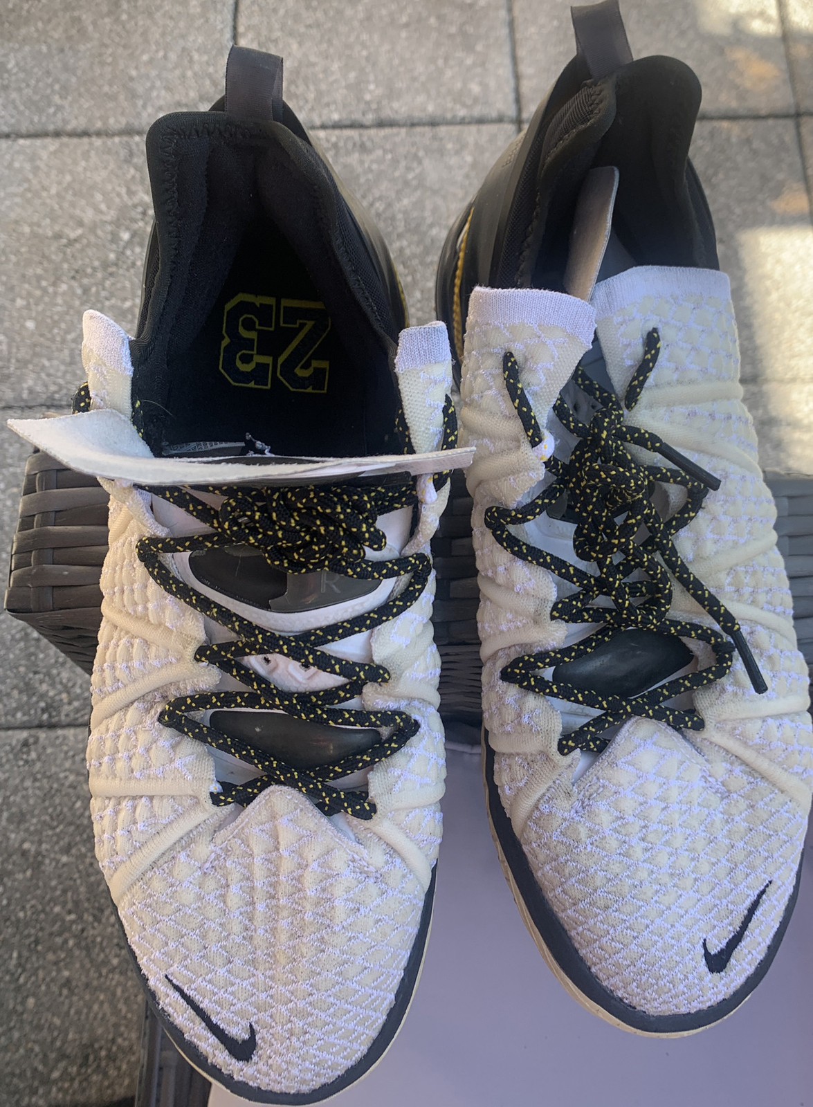 Nike Air LeBron 18 Lakers Home Black Off White Sneakers Shoes Men