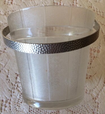 hammered metal ice bucket