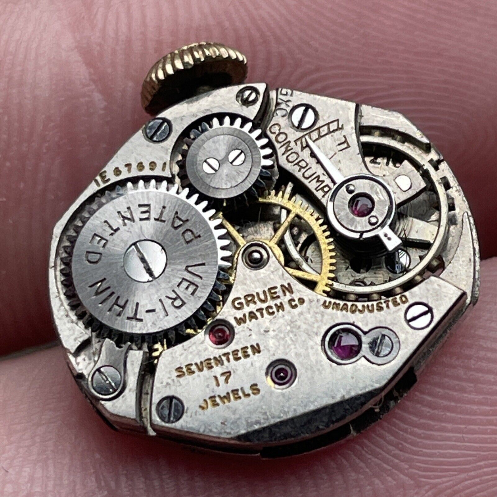 Vintage Gruen Watch Co. 17 Jewels Unadjusted Movement IE67691 eBay
