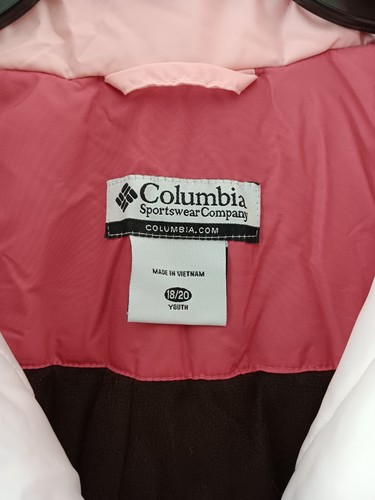 Columbia Winter Jacket Girls 18/20 Pink Full Zip Hooded - Picture 6 of 10