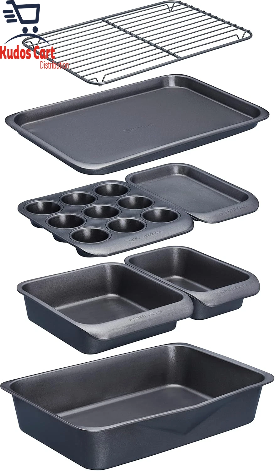Masterclass Smart Space Stacking NonStick Baking Set of 7 Roasting Baking Tray