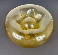 Art Glass Sculpture Ikebana By Dragon Drobnjak Yugoslavia 70s Amber