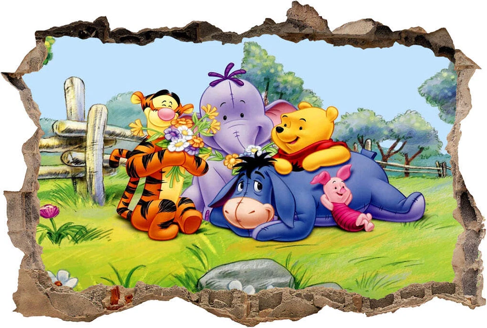 Winnie The Pooh 3D Smashed Broken Decal Wall Sticker J480 - Image 2 of 4