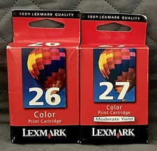 LEXMARK 26 Color  LEXMARK 27 Moderate Yield Color Ink Print Cartridges OEM