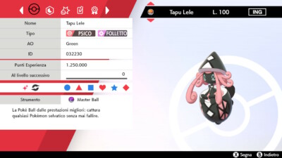 Ultra Shiny 6IV Tapu Koko, Tapu Lele, Tapu Fini & Tapu Bulu