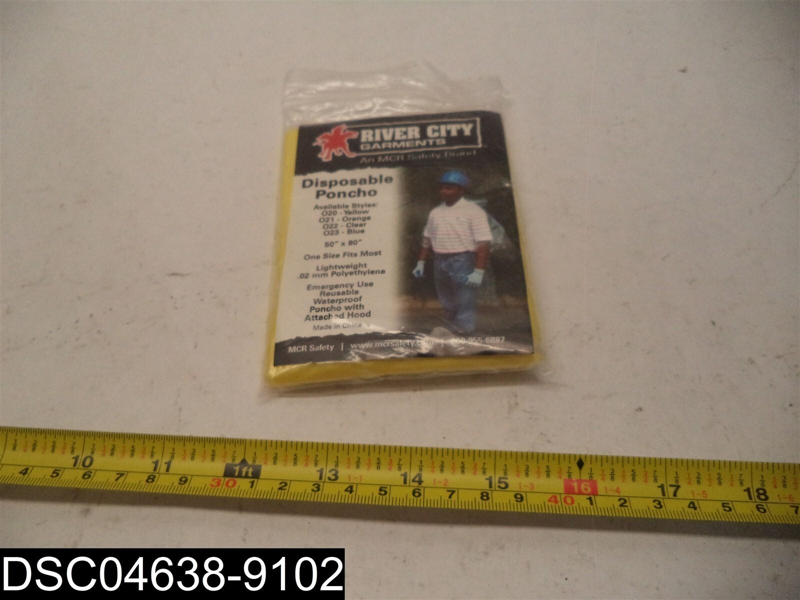 QTY=4: 020 River City Garments Disposable Poncha One Size Fits All