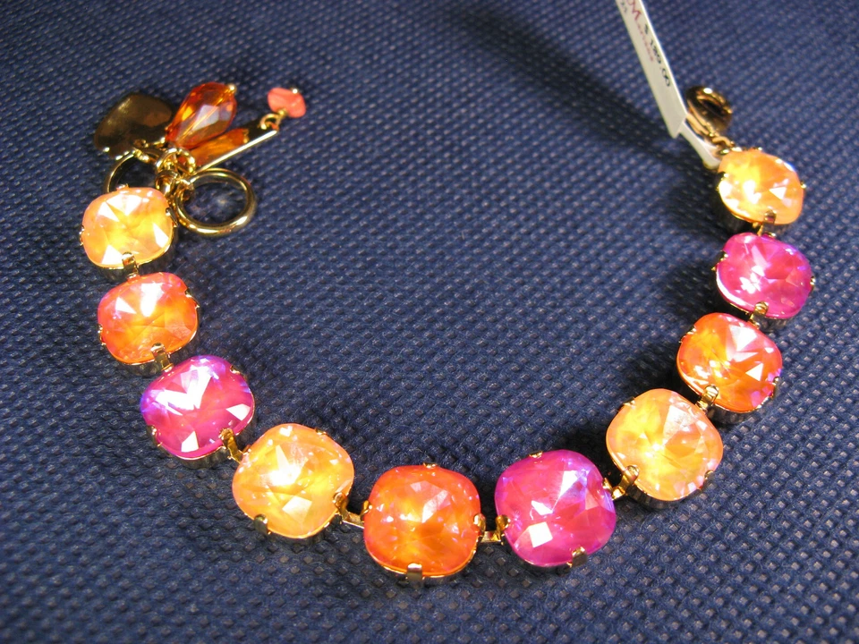 MARIANA браслет SWAROVSKI кристаллы теннис желтое золото PL розовый оранжевый желтый - Изображение 3 из 3