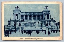 Postcard Italy Rome Monument Victor-Emanuel II Wedding Cake Cyanotype L766