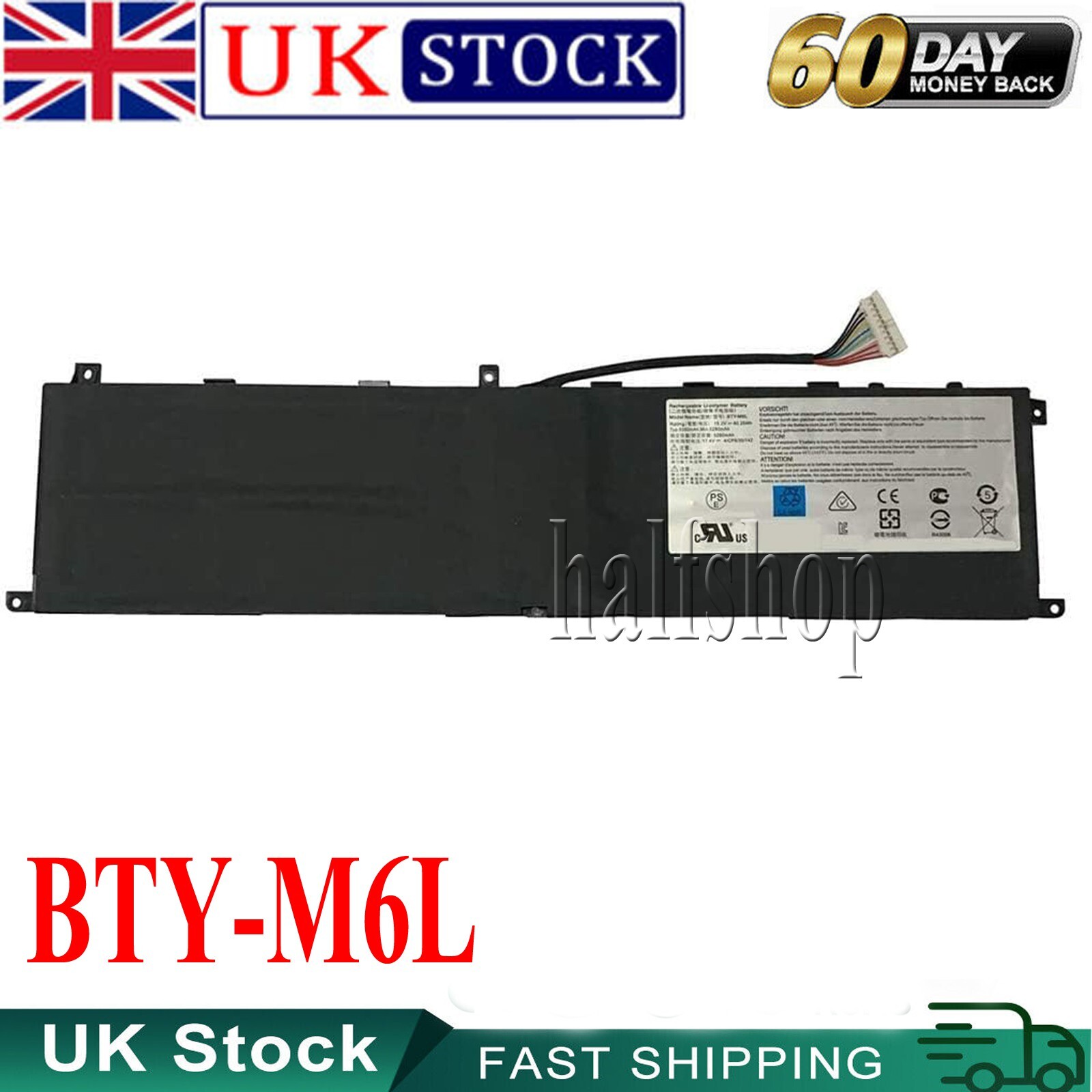 BTY-M6L Battery for MSI GS65 GS75 Stealth 8SE 8SF 8SG 8RF 9SD