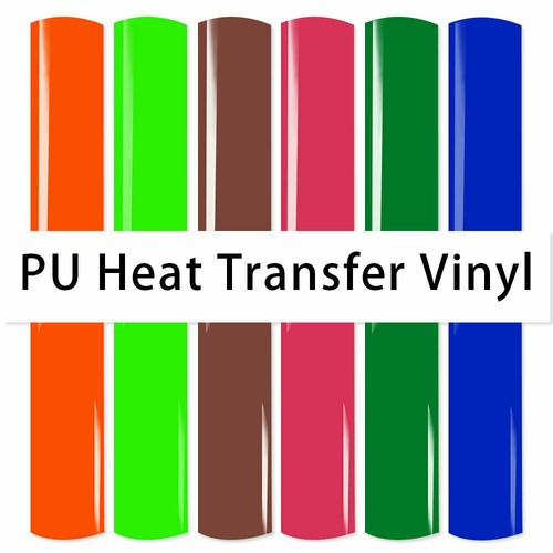 6Pcs 20x30cm Bundle PU Heat Transfer Vinyl Iron on Clothes Film Decor for Cut - Picture 13 of 26
