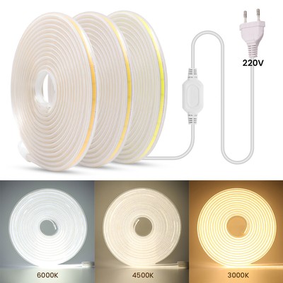 COB LED Streifen 220V 230V Leiste Band Stripe Lichterkette  