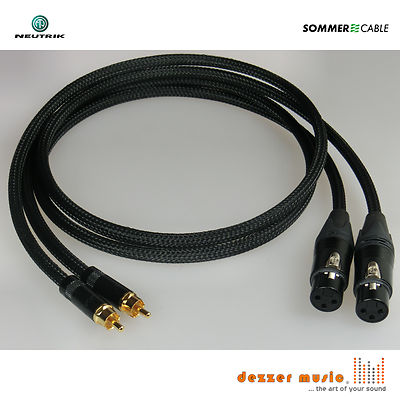 2x 1m Adapterkabel ALBEDO SCHWARZ XLR Cinch female Sommer Cable / High End