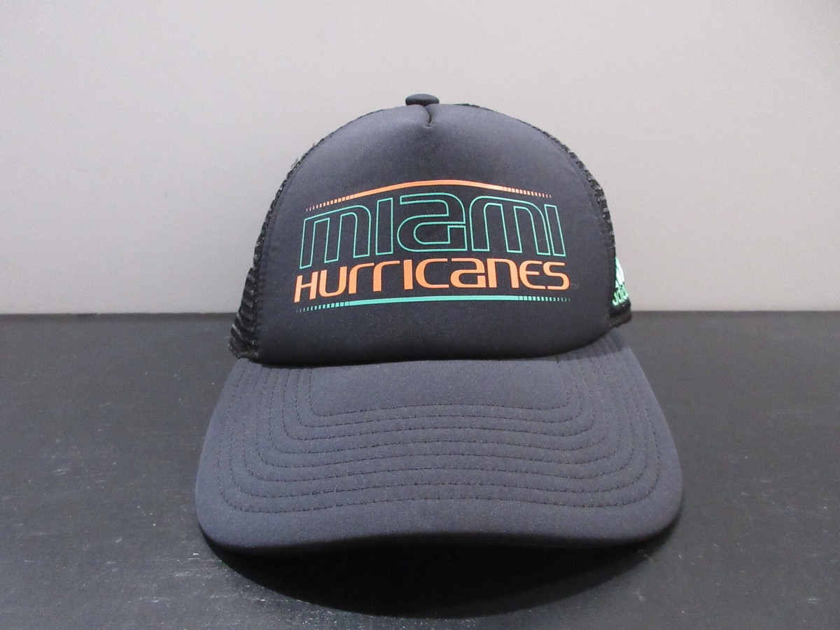 Miami Hurricanes Hat Cap Snap Back Black UM College Trucker