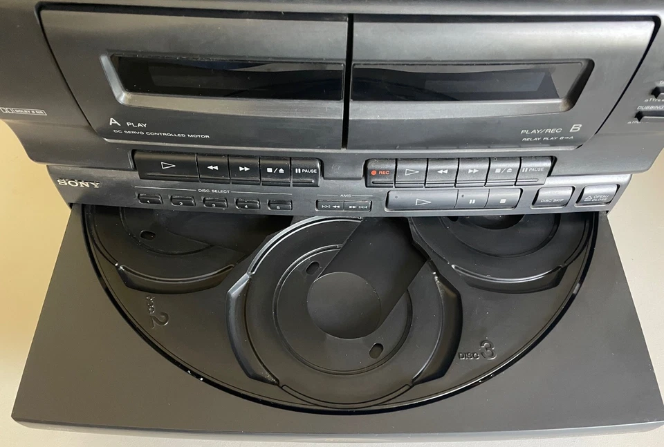 Sony LBT-D550 Stereo System, 5-Disc CD Changer, Dual Cassette, Receiver, AS-IS - Image 3 of 4