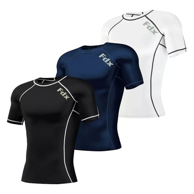 Mens T-Shirt Short Sleeve Gym Fitness Crew Neck Top Breathable New Running Top