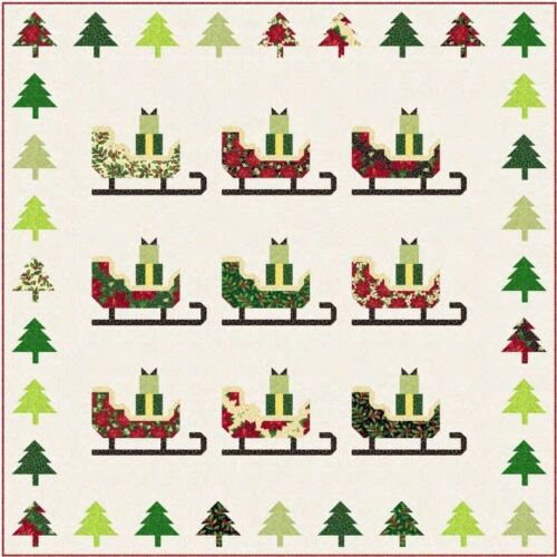 Steppen Schätze - Weihnachtsstern Symphonie - Stechpalme und Beeren Wald, Stoff BTY - Bild 5 von 6