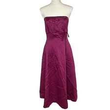 Joanie G. Women’s Strapless Satin A-line Special Occasion Dress Size 8 Burgundy