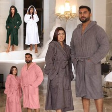 Luxury Egyption Cotton Terry Toweling Bath Robe Unisex Dressing Gown Soft Towel