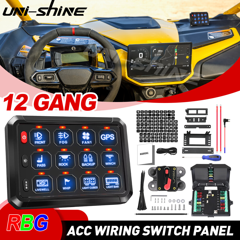 RGB 8 Gang Switch Panel Auxiliary Control ACC Electronic Relay System 12V/24V