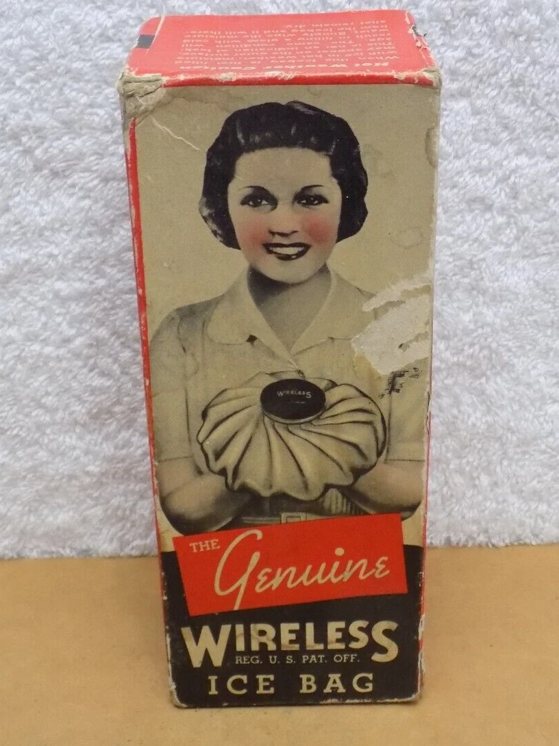 VINTAGE ICE BAG THE GENUINE WIRELESS ICE BAG THE LOBL MFG. CO