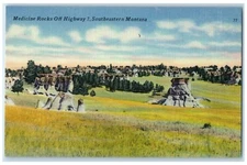 1953 Medicine Rocks Off Highway 7 Southeastern Montana MT Vintage Postcard