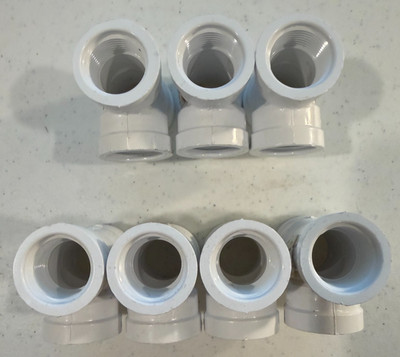 DURA 3/4'' Pvc Sch 40 Threaded Tee (Pack of 7) New FREE SHIPPING
