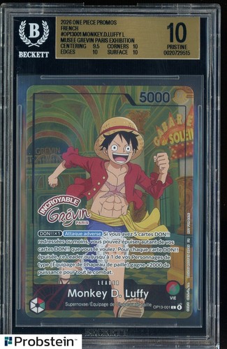 One Piece Monkey D Luffy OP13-001 X Museum Grevin Promo Paris Exclusive BGS 10