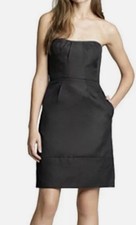 J CREW Size 4 Erica Cotton Cady Strapless Dress New Black