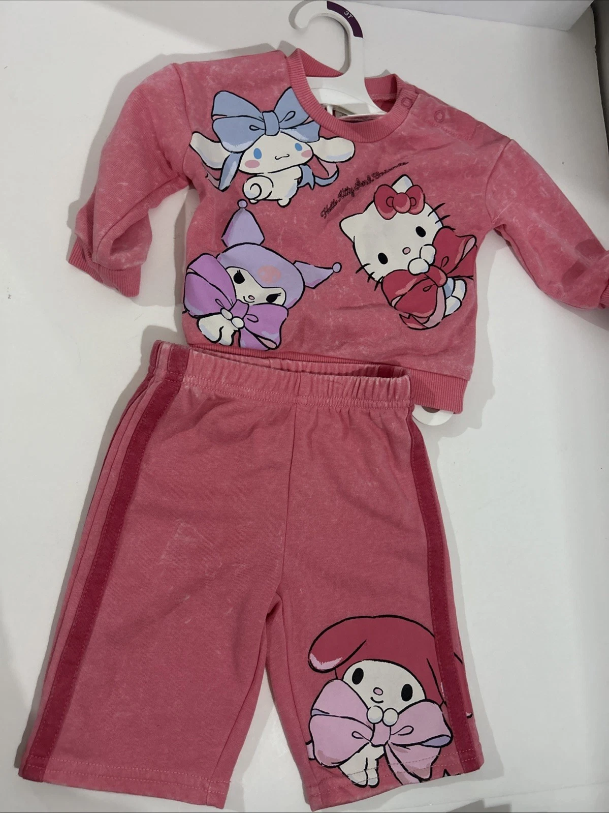 Hello Kitty Baby Girl 3-6 Months Pants Sweatshirt 2 PC Set Cute Pink Outfit
