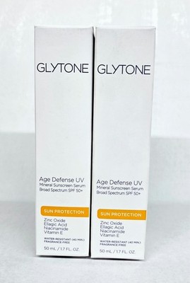 Glytone Age Defense UV Mineral Sunscreen Serum SPF50 1.7oz - 2 Bottles 04/26
