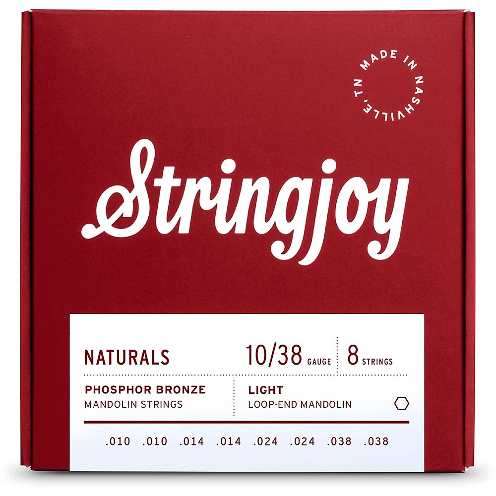Струны для мандолины Stringjoy Naturals из фосфористой бронзы (10-38)