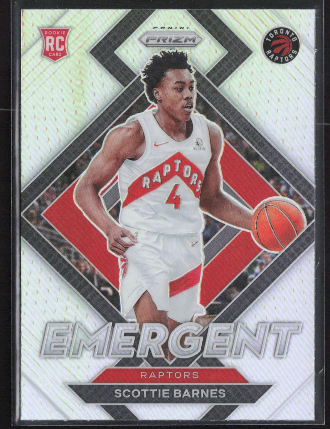 2021-22 Panini Prizm #13 Scottie Barnes Emergent Prizm Silver Rookie RC