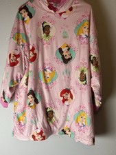 Disney Princess Girls Oversized Hooded Pull Over Robe Pink L/XL