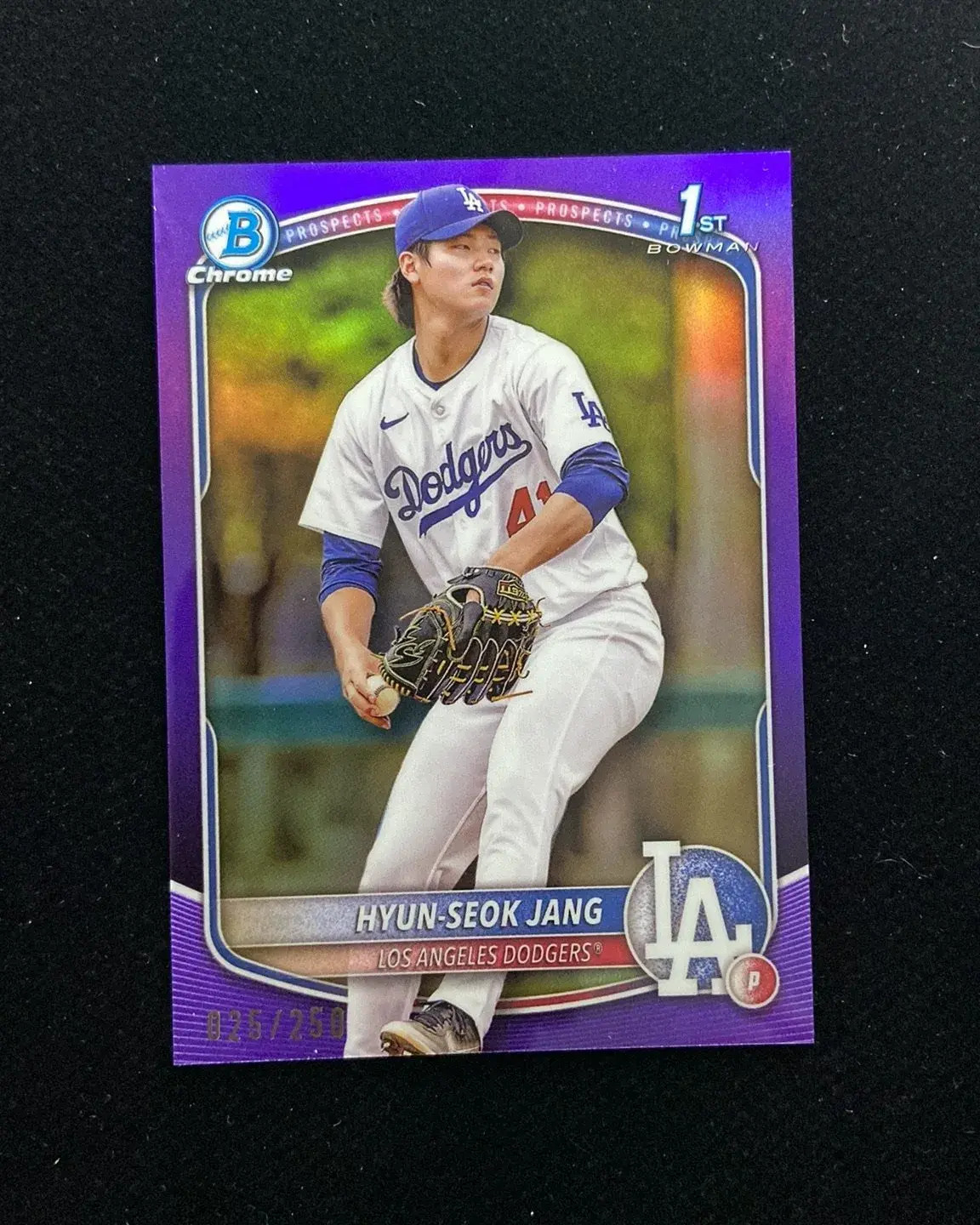 2025 Topps Bowman Chrome Prospects Purple #BCP-51 Hyun-Seok Jang 1st 25/250 HD