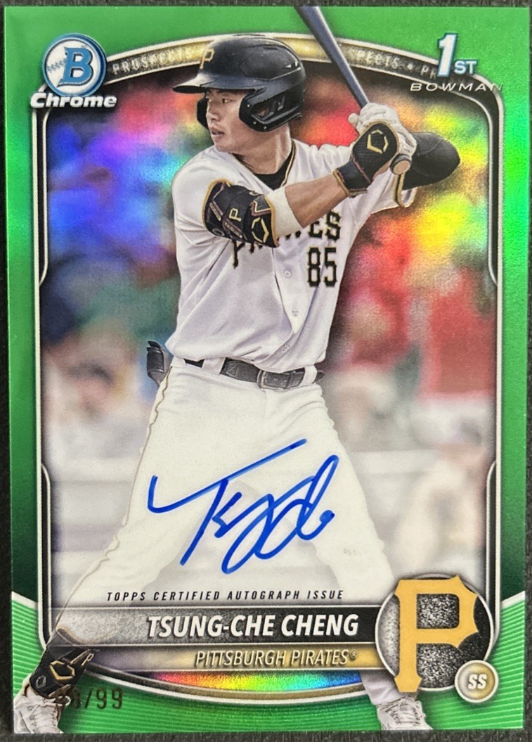 2025 Bowman Chrome Tsung-Che Cheng /99 1st Bowman Auto Green #CPA-TC