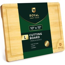 Bamboo Cutting Board with Juice Groove Large 10x15 Kitchen Chopping Board