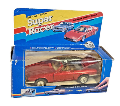 Super Racer Die-Cast Modell Jaguar XJS Cabrio Spielzeugauto Pull Back & Go Originalverpackt.