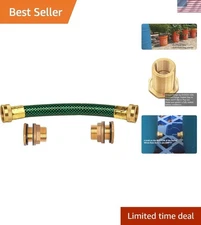 Effortless Rain Barrel Linking Kit with Two Brass Fittings and Durable 8" Hose