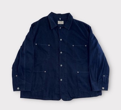 Vintage Armani Jeans Chore Jacket Mens Size XL Blue Utility Barn Coat 90s