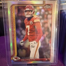 Harrison Butker 2025 Topps Chrome Football Neon Pulse Refractor 🇺🇸 Chiefs #151