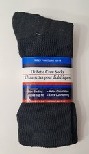 Diabetic Crew Socks Black Sz 10-13 Helps With Poor Circulation Neuropathy USA