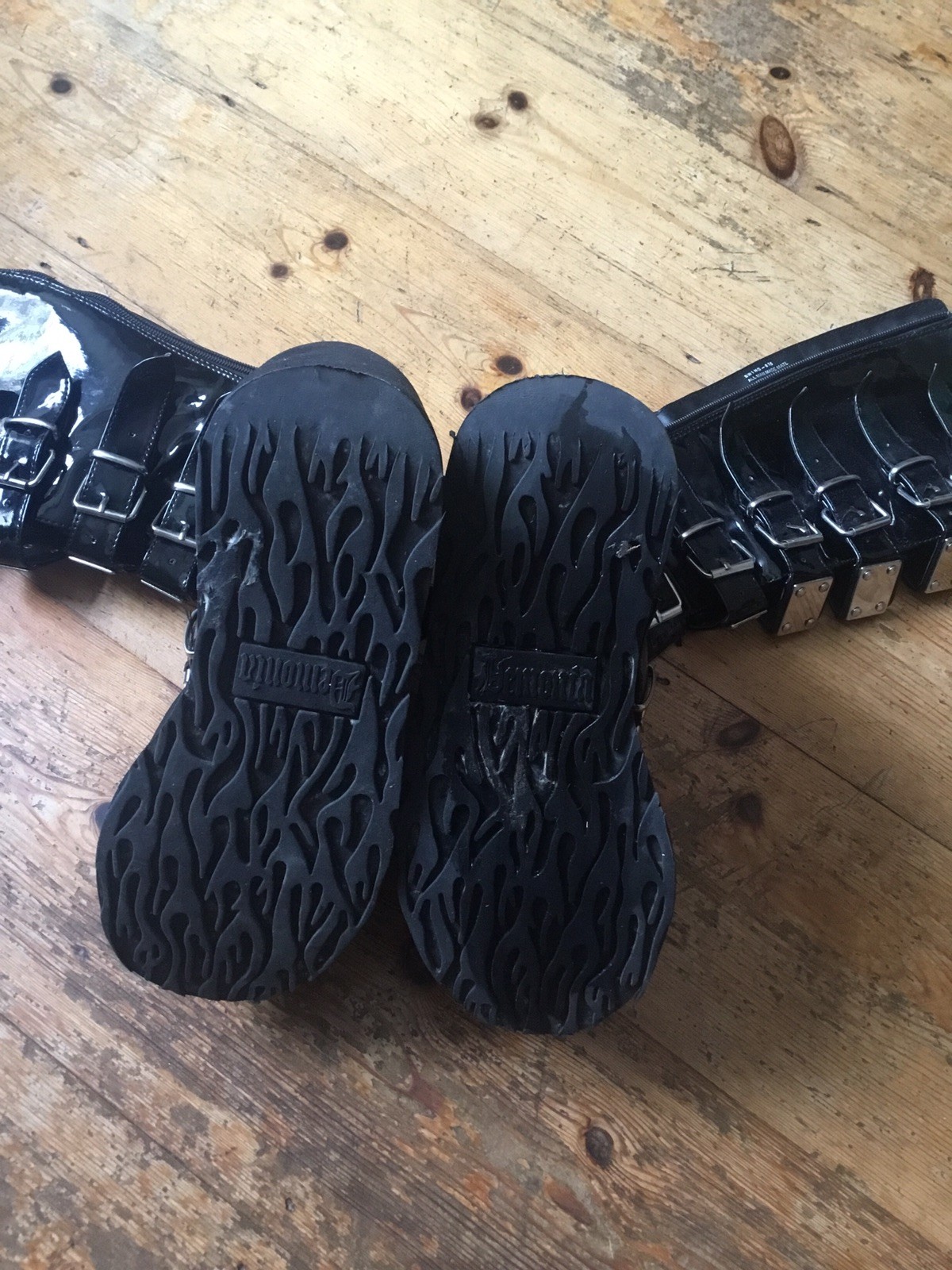 Demonia Platform Swing 815 Punk Goth Boots Gloss … - image 3