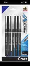 Pilot Precise V7 Fine Rolling Ball Pens 0.7mm Black ink 5 Pack 26020 FREE SHIP