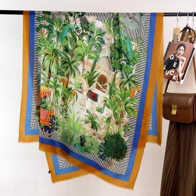 Exotic Style Ring Spun Wool Scarf Soluble Winter Womens Luxury Soft Long Wrap