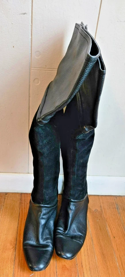 Botas Halston Kora Sobre la rodilla o Plegables Hasta la rodilla Gamuza y Cuero Negras 9.5W Foto 3 de 4