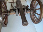 Civil War Era Cannon Replica Militaria with Wooden Wheels & Accessories
